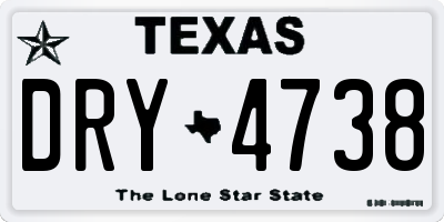 TX license plate DRY4738