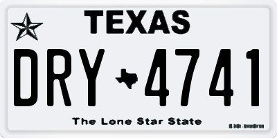 TX license plate DRY4741