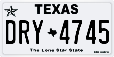 TX license plate DRY4745