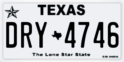 TX license plate DRY4746