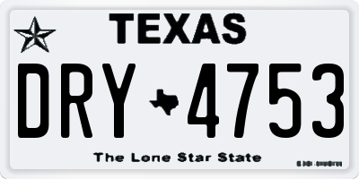 TX license plate DRY4753
