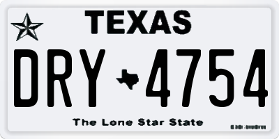 TX license plate DRY4754