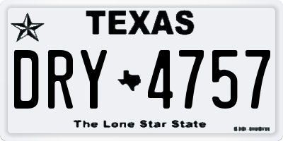 TX license plate DRY4757