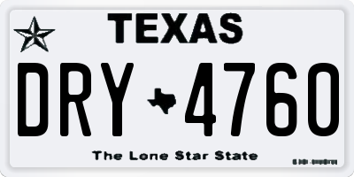 TX license plate DRY4760