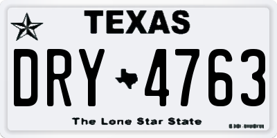 TX license plate DRY4763