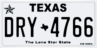 TX license plate DRY4766