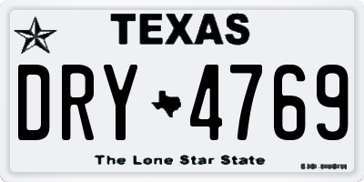 TX license plate DRY4769