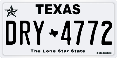 TX license plate DRY4772