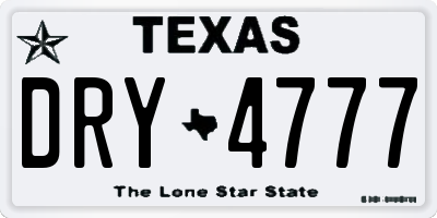 TX license plate DRY4777