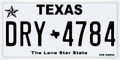 TX license plate DRY4784