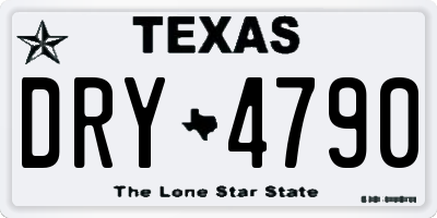 TX license plate DRY4790