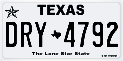 TX license plate DRY4792