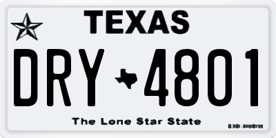 TX license plate DRY4801