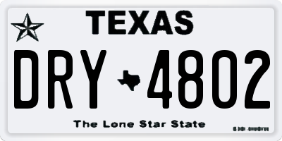TX license plate DRY4802