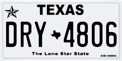 TX license plate DRY4806