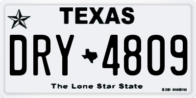 TX license plate DRY4809