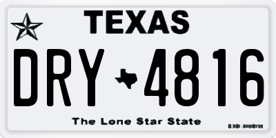 TX license plate DRY4816