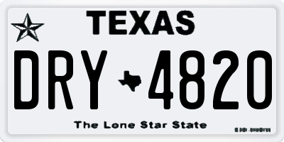 TX license plate DRY4820