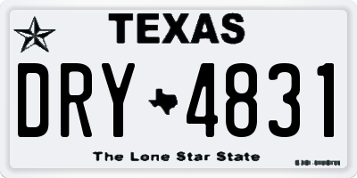 TX license plate DRY4831