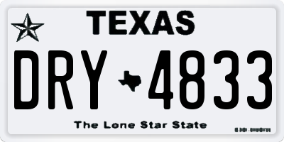 TX license plate DRY4833