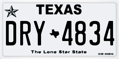 TX license plate DRY4834