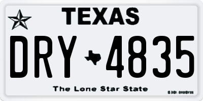 TX license plate DRY4835