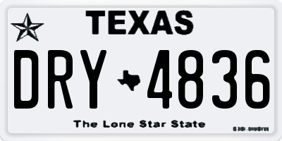 TX license plate DRY4836