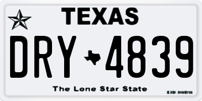 TX license plate DRY4839