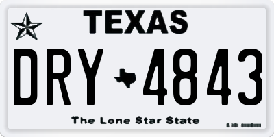 TX license plate DRY4843