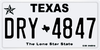 TX license plate DRY4847