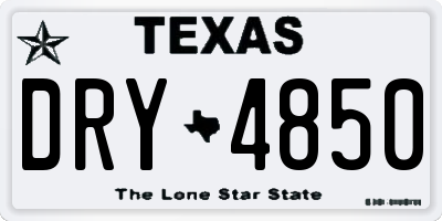 TX license plate DRY4850