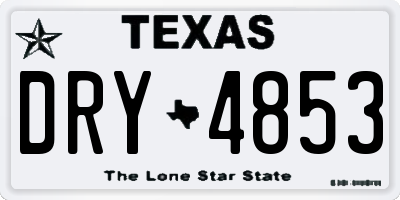 TX license plate DRY4853