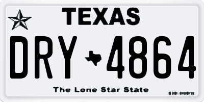 TX license plate DRY4864