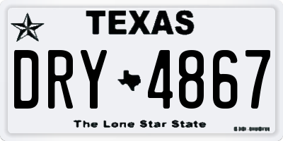 TX license plate DRY4867