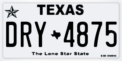 TX license plate DRY4875
