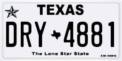 TX license plate DRY4881