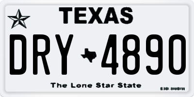 TX license plate DRY4890