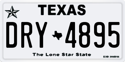 TX license plate DRY4895