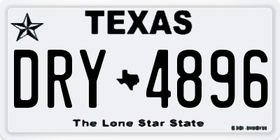 TX license plate DRY4896