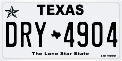 TX license plate DRY4904