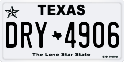 TX license plate DRY4906