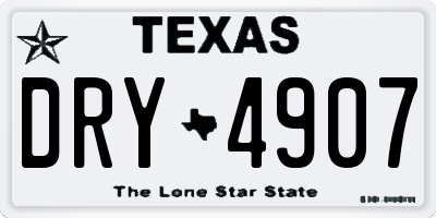 TX license plate DRY4907