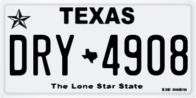TX license plate DRY4908