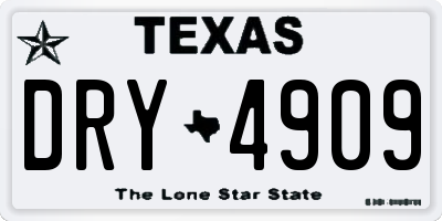 TX license plate DRY4909