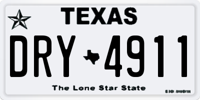 TX license plate DRY4911