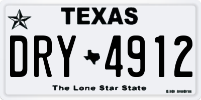 TX license plate DRY4912
