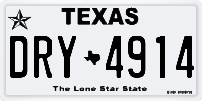 TX license plate DRY4914
