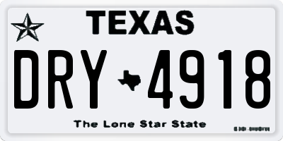TX license plate DRY4918