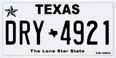 TX license plate DRY4921