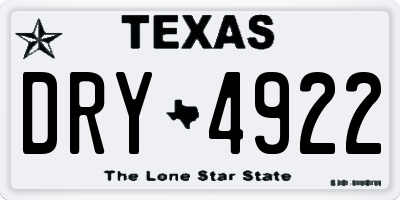 TX license plate DRY4922